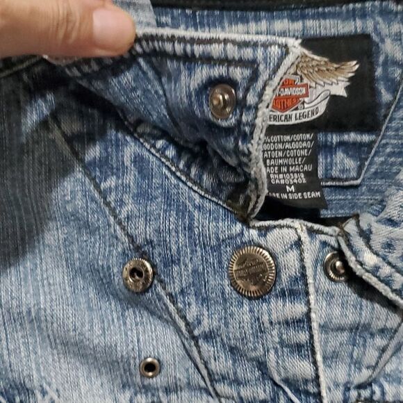 Vintage Y2K Harley-Davidson Jean Jacket With Embroidery & Studs - Picture 5 of 16